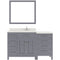 Modern Fittings Caroline Parkway 57" Single Bath Vanity with Quartz Top and Square Sink Faucet