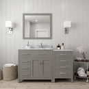 Modern Fittings Caroline Parkway 57" Single Bath Vanity with Marble Top and Round Sink