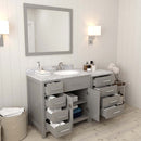 Modern Fittings Caroline Parkway 57" Single Bath Vanity with Marble Top and Round Sink Faucet