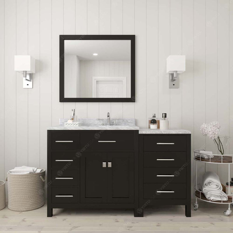 Modern Fittings Caroline Parkway 57" Single Bath Vanity with Marble Top and Round Sink Faucet