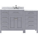 Modern Fittings Caroline Parkway 57" Single Bath Vanity with Marble Top and Round Sink