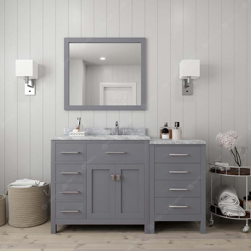 Modern Fittings Caroline Parkway 57" Single Bath Vanity with Marble Top and Round Sink