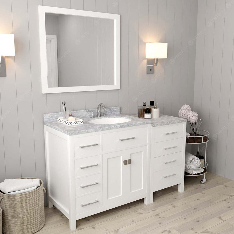 Modern Fittings Caroline Parkway 57" Single Bath Vanity with Marble Top and Round Sink