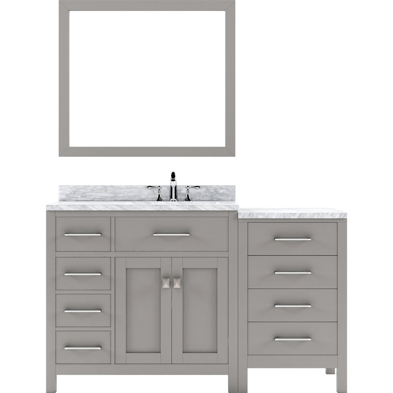 Modern Fittings Caroline Parkway 57" Single Bath Vanity with Marble Top and Square Sink Faucet