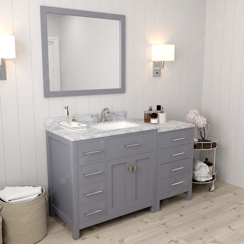 Modern Fittings Caroline Parkway 57" Single Bath Vanity with Marble Top and Square Sink