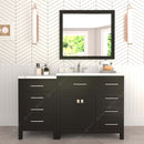 Modern Fittings Caroline Parkway 57" Single Bath Vanity with Calacatta Quartz Top and Round Sink with Faucet and Matching Mirror