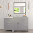 Modern Fittings Caroline Parkway 57" Single Bath Vanity with Calacatta Quartz Top and Round Sink with Faucet and Matching Mirror