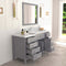 Modern Fittings Caroline Parkway 57" Single Bath Vanity with Calacatta Quartz Top and Square Sink with Faucet and Matching Mirror