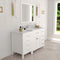 Modern Fittings Caroline Parkway 57" Single Bath Vanity with Calacatta Quartz Top and Square Sink with Faucet and Matching Mirror