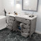 Modern Fittings Caroline Parkway 57" Single Bath Vanity with Cultured Marble Quartz Top and Round Sink with Faucet and Matching Mirror