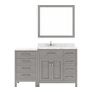 Modern Fittings Caroline Parkway 57" Single Bath Vanity with Cultured Marble Quartz Top and Round Sink with Faucet and Matching Mirror