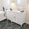 Modern Fittings Caroline Parkway 57" Single Bath Vanity with Cultured Marble Quartz Top and Round Sink with Faucet and Matching Mirror