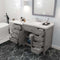 Modern Fittings Caroline Parkway 57" Single Bath Vanity with Cultured Marble Quartz Top and Square Sink with Faucet and Matching Mirror