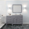 Modern Fittings Caroline Parkway 57" Single Bath Vanity with Cultured Marble Quartz Top and Square Sink with Faucet and Matching Mirror