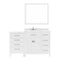 Modern Fittings Caroline Parkway 57" Single Bath Vanity with Cultured Marble Quartz Top and Square Sink with Faucet and Matching Mirror