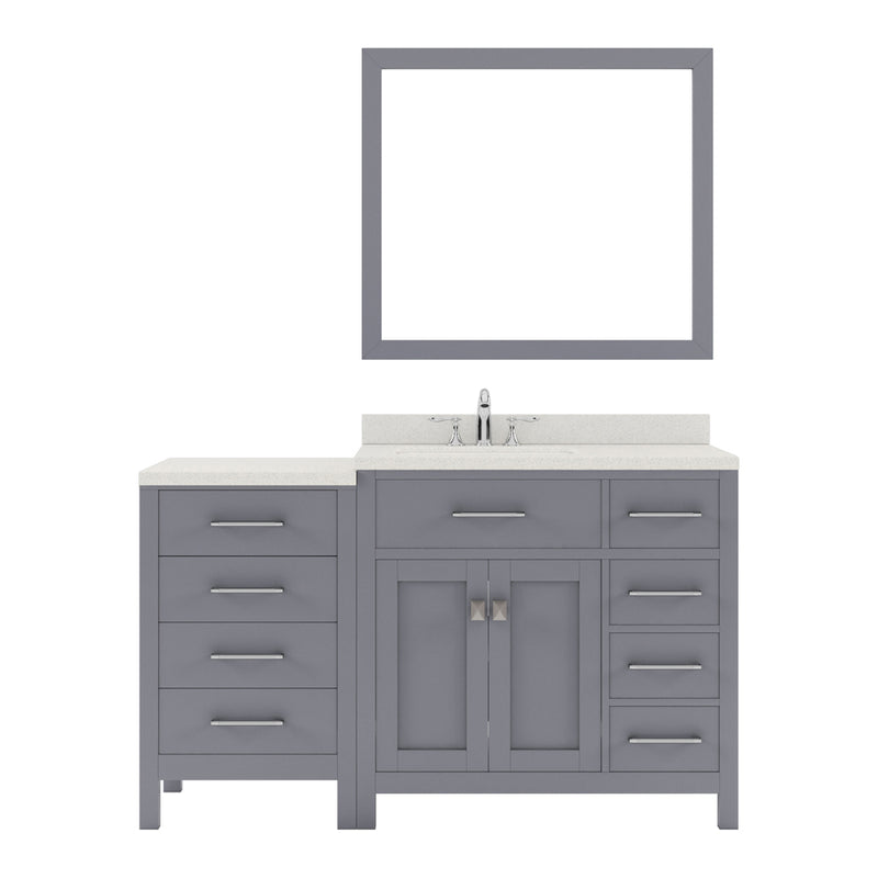 Modern Fittings Caroline Parkway 57" Single Bath Vanity with White Quartz Top and Round Sink