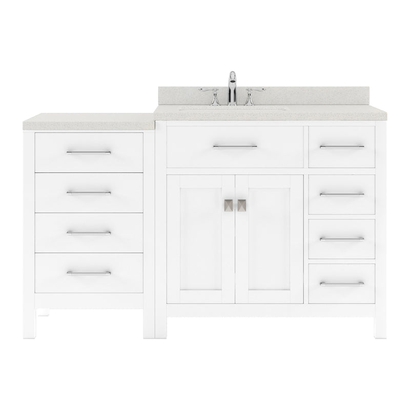 Modern Fittings Caroline Parkway 57" Single Bath Vanity with White Quartz Top and Round Sink