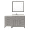 Modern Fittings Caroline Parkway 57" Single Bath Vanity with White Quartz Top and Square Sink with Faucet and Matching Mirror