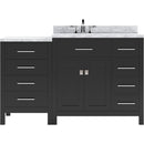 Modern Fittings Caroline Parkway 57" Single Bath Vanity with White Marble Top and Round Sink