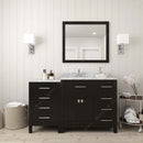 Modern Fittings Caroline Parkway 57" Single Bath Vanity with White Marble Top and Round Sink