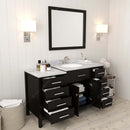 Modern Fittings Caroline Parkway 57" Single Bath Vanity with White Marble Top and Round Sink