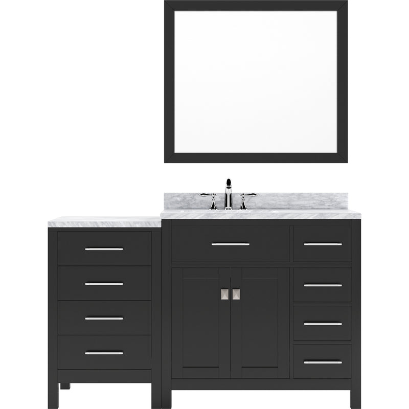 Modern Fittings Caroline Parkway 57" Single Bath Vanity with White Marble Top and Round Sink