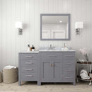 Modern Fittings Caroline Parkway 57" Single Bath Vanity with White Marble Top and Round Sink