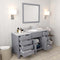 Modern Fittings Caroline Parkway 57" Single Bath Vanity with White Marble Top and Round Sink with Faucet and Matching Mirror