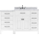 Modern Fittings Caroline Parkway 57" Single Bath Vanity with White Marble Top and Round Sink