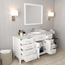 Modern Fittings Caroline Parkway 57" Single Bath Vanity with White Marble Top and Round Sink