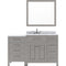 Modern Fittings Caroline Parkway 57" Single Bath Vanity with White Marble Top and Square Sink with Faucet and Matching Mirror