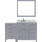 Modern Fittings Caroline Parkway 57" Single Bath Vanity with White Marble Top and Square Sink with Faucet and Matching Mirror