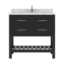 Modern Fittings Caroline Estate 36" Single Bath Vanity with Cultured Marble Quartz Top and Round Sink