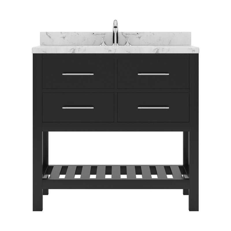 Modern Fittings Caroline Estate 36" Single Bath Vanity with Cultured Marble Quartz Top and Round Sink