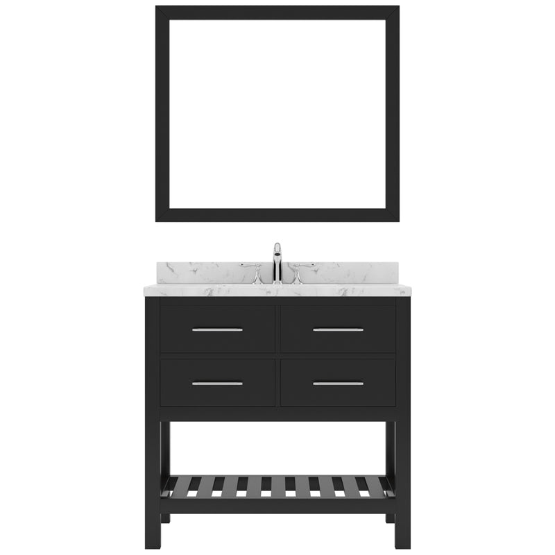 Modern Fittings Caroline Estate 36" Single Bath Vanity with Cultured Marble Quartz Top and Round Sink