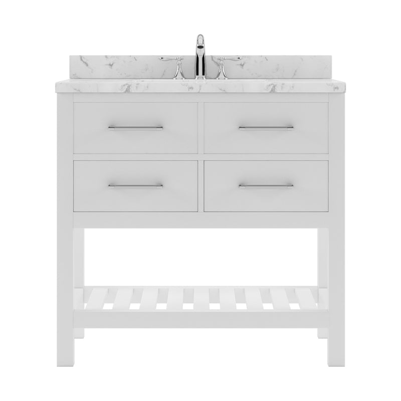 Modern Fittings Caroline Estate 36" Single Bath Vanity with Cultured Marble Quartz Top and Round Sink