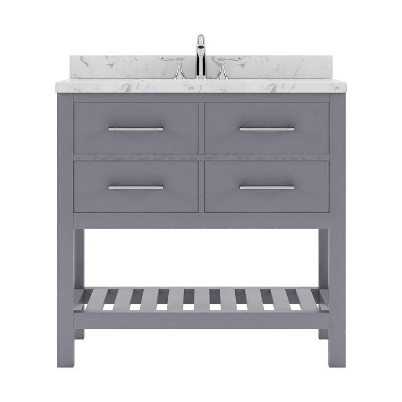 Modern Fittings Caroline Estate 36" Single Bath Vanity with Cultured Marble Quartz Top and Square Sink