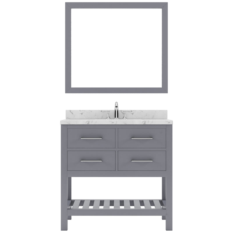 Modern Fittings Caroline Estate 36" Single Bath Vanity with Cultured Marble Quartz Top and Square Sink