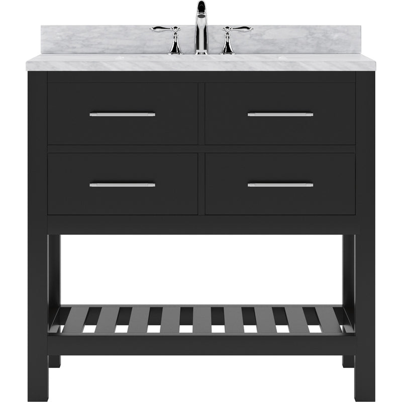 Modern Fittings Caroline Estate 36" Single Bath Vanity with White Marble Top and Round Sink