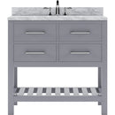 Modern Fittings Caroline Estate 36" Single Bath Vanity with White Marble Top and Round Sink