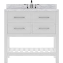 Modern Fittings Caroline Estate 36" Single Bath Vanity with White Marble Top and Round Sink