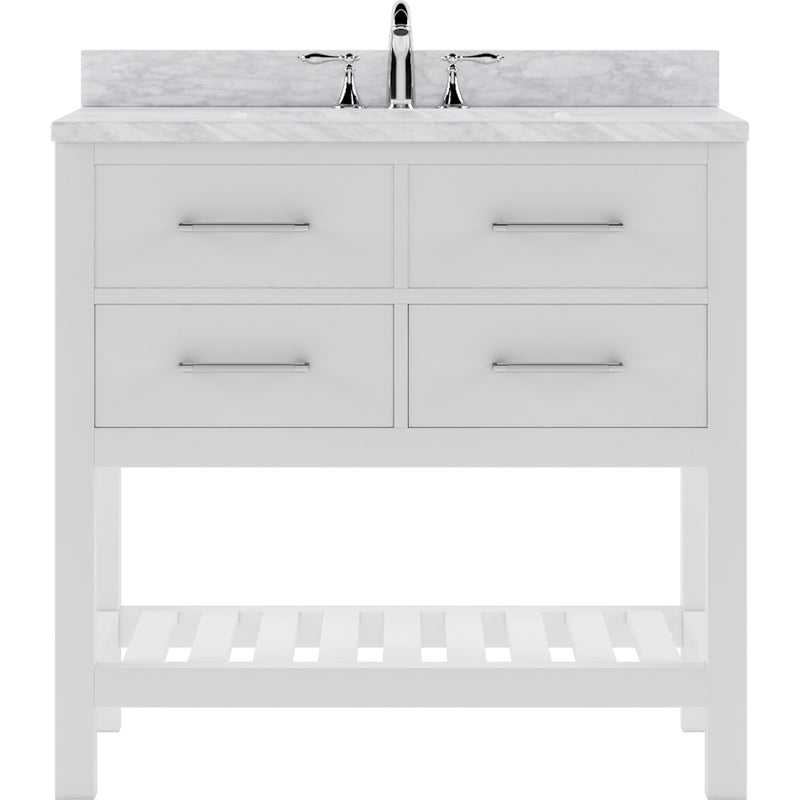 Modern Fittings Caroline Estate 36" Single Bath Vanity with White Marble Top and Square Sink