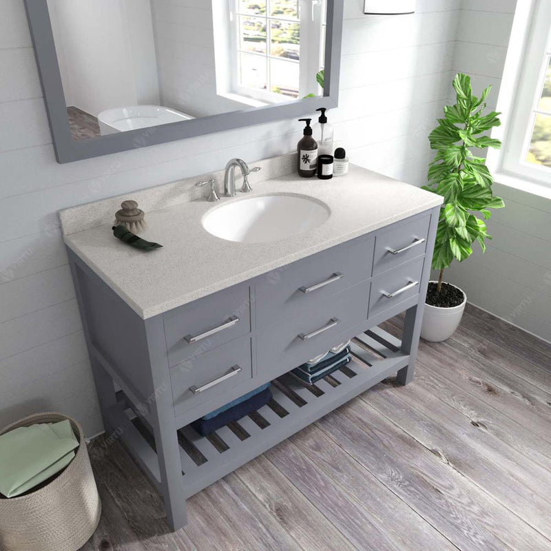 Modern Fittings Caroline Estate 48" Single Bath Vanity with White Quartz Top and Round Sink