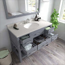 Modern Fittings Caroline Estate 48" Single Bath Vanity with White Quartz Top and Round Sink