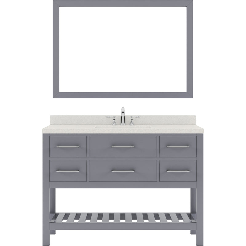 Modern Fittings Caroline Estate 48" Single Bath Vanity with White Quartz Top and Round Sink