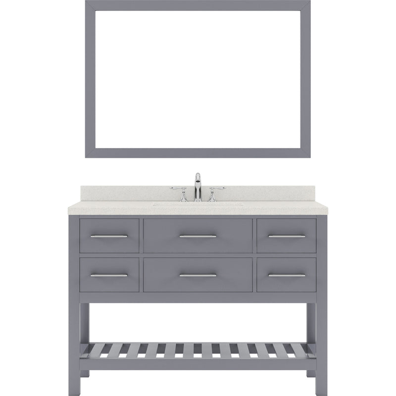 Modern Fittings Caroline Estate 48" Single Bath Vanity with Quartz Top and Square Sink Faucet