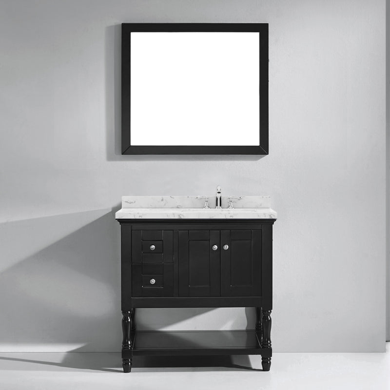 Modern Fittings Julianna 36" Single Bath Vanity with Cultured Marble Quartz Top and Round Sink