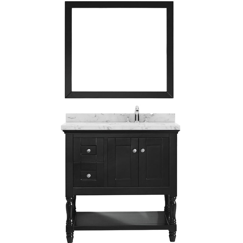 Modern Fittings Julianna 36" Single Bath Vanity with Cultured Marble Quartz Top and Square Sink