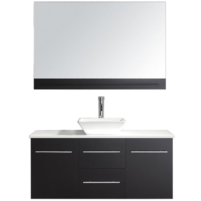 Modern Fittings Marsala 48" Single Bath Vanity with Engineered Stone Top and Square Sink Nickel Faucet