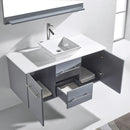 Modern Fittings Marsala 48" Single Bath Vanity with Engineered Stone Top and Square Sink Nickel Faucet